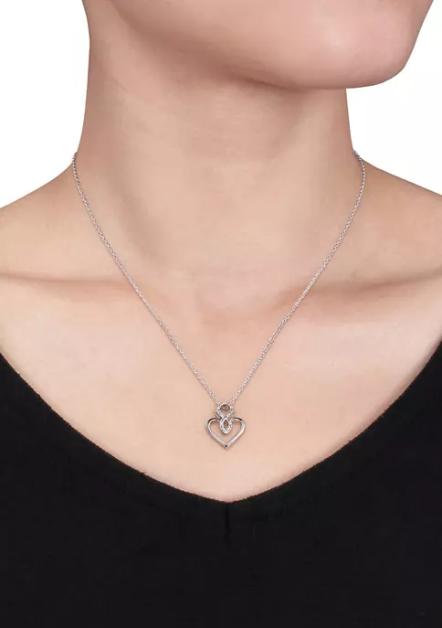 Outlet ⌛ Diamond Accent Infinity Heart Pendant With Chain In Sterling Silver by Belk & Co. ⭐ 3 Outlet ⌛ Diamond Accent Infinity Heart Pendant With Chain In Sterling Silver by Belk & Co. ⭐ - Image 3