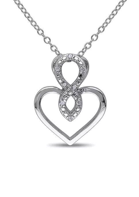 Outlet ⌛ Diamond Accent Infinity Heart Pendant With Chain In Sterling Silver by Belk & Co. ⭐ 4 Outlet ⌛ Diamond Accent Infinity Heart Pendant With Chain In Sterling Silver by Belk & Co. ⭐ - Image 4