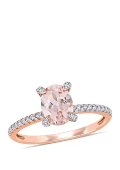 Budget ๐ฅ 1.14 ct. t.w. Morganite and 1/10 ct. t.w. Diamond Ring in 10k Rose Gold by Belk & Co. ๐คฉ
