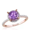 Cheap 🧨 10k Rose Gold Amethyst and Diamond Ring by Belk & Co. 👍