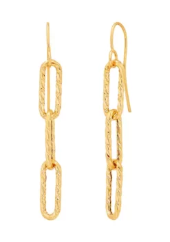 New ⭐ Paperclip Links Drop Earring in 10K Yellow Gold by Belk & Co. 🛒 -DealsBelk & Co. Store Belk 17001