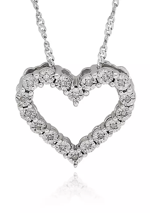 Cheapest ๐ .05 ct. t.w. Diamond Heart Pendant in Sterling Silver by Belk & Co. ๐ 1 Cheapest ๐ .05 ct. t.w. Diamond Heart Pendant in Sterling Silver by Belk & Co. ๐
