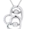 Budget 😍 1/10 ct. t.w. Diamond Heart Slide Pendant Necklace with 18"Cable Chain in Sterling Silver by Belk & Co. ❤️