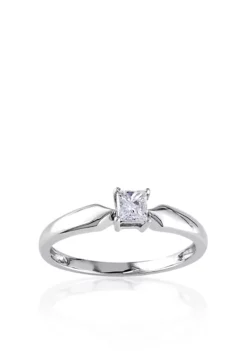 Deals 🥰 Diamond Solitaire Ring in 10k White Gold by Belk & Co. 🤩