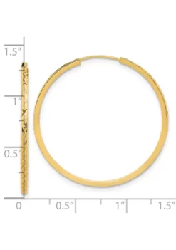 Hot Sale 👏 14K Yellow Gold Diamond Cut Endless Hoop Earrings by Belk & Co. 🛒 -DealsBelk & Co. Store Belk 17059