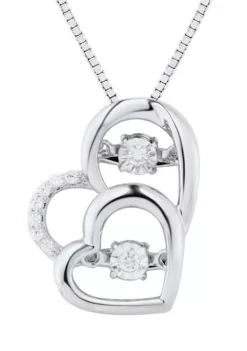Budget 😍 1/10 ct. t.w. Diamond Heart Slide Pendant Necklace with 18"Cable Chain in Sterling Silver by Belk & Co. ❤️ -DealsBelk & Co. Store Belk 1706