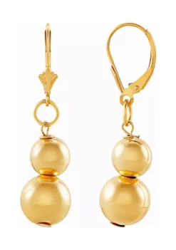 Brand new ✨ Double Bead Drop Earrings in 14K Yellow Gold by Belk & Co. 🛒 -DealsBelk & Co. Store Belk 17065
