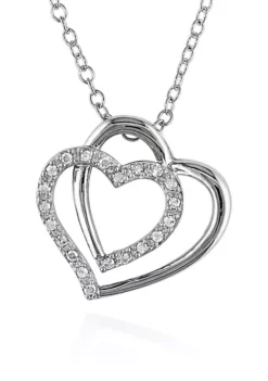 Cheapest 🥰 Diamond Two Heart Pendant in Sterling Silver by Belk & Co. 🥰 -DealsBelk & Co. Store Belk 17082