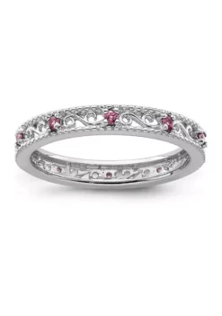 Cheap 🎁 1/5 ct. t.w. Rhodolite Garnet Stackable Expressions Ring in Sterling Silver by Belk & Co. 🧨