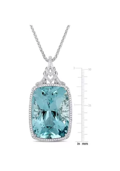 Budget 🤩 146 ct. t.g.w. Sky Blue Topaz and 3.53 ct. t.w. Diamond Pendant with Chain in 14K White Gold by Belk & Co. 🥰 -DealsBelk & Co. Store Belk 17105