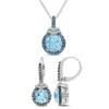 Best Pirce 💯 2-Piece Set of 9.35 ct. t.g.w. Sky Blue Topaz London Blue Topaz and 1/5 ct. t.w. Diamond Earrings and Pendant with Chain in Sterling Silver by Belk & Co. 🔥