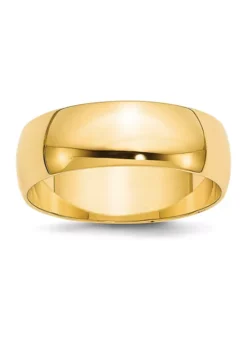 Budget 👍 Women's 14K Yellow Gold 7 Millimeter Lightweight Half Round Band by Belk & Co. 😉