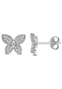 Brand new 👏 1/5 ct. t.w. Diamond Butterfly Stud Earrings in 10K White Gold by Belk & Co. 😉