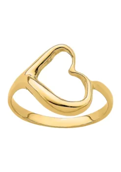 Deals ❤️ 14K Yellow Gold Tilted Heart Ring by Belk & Co. 🧨 -DealsBelk & Co. Store Belk 17129