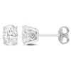 Best Sale 🥰 Lab Created 2 CT TGW Oval Created Moissanite Stud Earrings with Heart Detail in Sterling Silver by Belk & Co. 😍