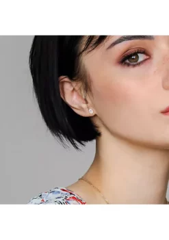 Best Sale 🥰 Lab Created 2 CT TGW Oval Created Moissanite Stud Earrings with Heart Detail in Sterling Silver by Belk & Co. 😍 -DealsBelk & Co. Store Belk 17137