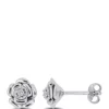 Cheap 🔥 1/10 ct. t.w. Diamond Accent Floral Stud Earrings in Sterling Silver by Belk & Co. ✨