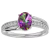New ⭐ 1 1/2cttw Oval Shape Mystic Topaz and Diamond Ring In Sterling Silver by Belk & Co. 😍