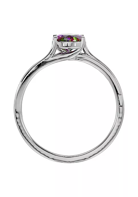 New ⭐ 1 1/2cttw Oval Shape Mystic Topaz and Diamond Ring In Sterling Silver by Belk & Co. 😍 3 New ⭐ 1 1/2cttw Oval Shape Mystic Topaz and Diamond Ring In Sterling Silver by Belk & Co. 😍 - Image 3
