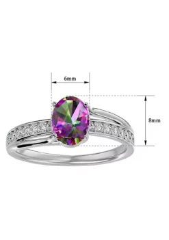 New ⭐ 1 1/2cttw Oval Shape Mystic Topaz and Diamond Ring In Sterling Silver by Belk & Co. 😍 10 New ⭐ 1 1/2cttw Oval Shape Mystic Topaz and Diamond Ring In Sterling Silver by Belk & Co. 😍 -DealsBelk & Co. Store Belk 17180