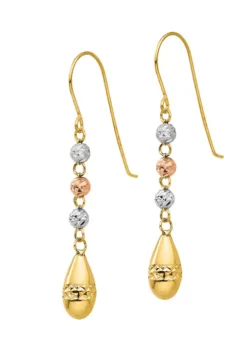 Promo 🧨 14K Tri-Color Puff Teardrop and Bead Dangle Earrings by Belk & Co. 🔥 -DealsBelk & Co. Store Belk 17182