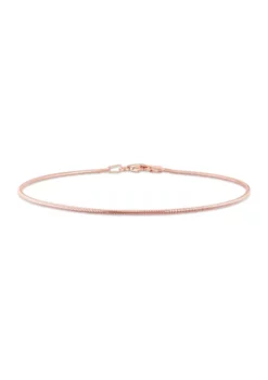 Buy 😍 18k Rose Gold Plated Sterling Silver 1.2mm Snake Chain Anklet, 9" by Belk & Co. 👏