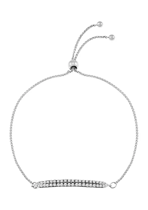 Cheap ⭐ 1/2 ct. t.w. Diamond Bolo Bracelet in 10K White Gold by Belk & Co. ✨ 2 Cheap ⭐ 1/2 ct. t.w. Diamond Bolo Bracelet in 10K White Gold by Belk & Co. ✨ - Image 2
