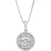 Promo 😍 1/5 ct. t.w. Dancing Diamond Endless Love Double Halo Circle Pendant Necklace in 925 Sterling Silver by Belk & Co. ✔️