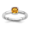 Outlet 🛒 1/2 ct. t.w. Cushion-cut Citrine Stackable Expressions Ring in Sterling Silver by Belk & Co. 🎉