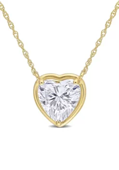 Buy 👍 2 ct. t.w. Created Moissanite Heart Necklace in 10k Yellow Gold by Belk & Co. 😀 -DealsBelk & Co. Store Belk 17263