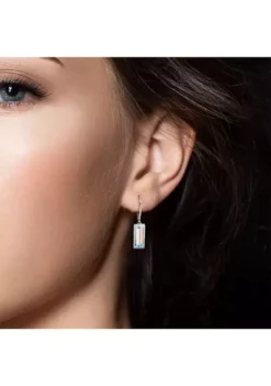 Best reviews of 👏 Lab Created 6.50 ct. t.g.w. Baguette Cut Blue Topaz and White Sapphire Halo Drop Earrings in Sterling Silver by Belk & Co. ✨ -DealsBelk & Co. Store Belk 17267