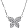 Buy 😍 1/8 ct. t.w. Diamond Butterfly Pendant with Chain in 10k White Gold by Belk & Co. 👏