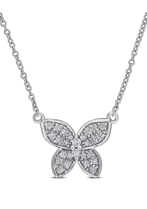 Buy 😍 1/8 ct. t.w. Diamond Butterfly Pendant with Chain in 10k White Gold by Belk & Co. 👏 1 Buy 😍 1/8 ct. t.w. Diamond Butterfly Pendant with Chain in 10k White Gold by Belk & Co. 👏