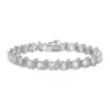 Best deal 😀 9.8 ct. t.w. Green Quartz and Diamond Accent S-Link Tennis Bracelet in Sterling Silver by Belk & Co. 🥰