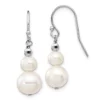 Top 10 😀 14K White Gold 6-9mm Semi-round Freshwater Cultured Pearl Graduated Dangle Earrings by Belk & Co. 😀