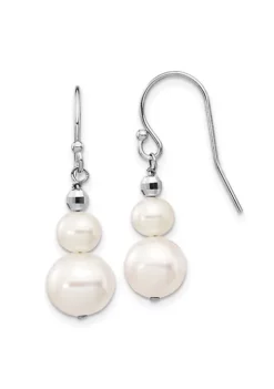 Top 10 😀 14K White Gold 6-9mm Semi-round Freshwater Cultured Pearl Graduated Dangle Earrings by Belk & Co. 😀 -DealsBelk & Co. Store Belk 17296