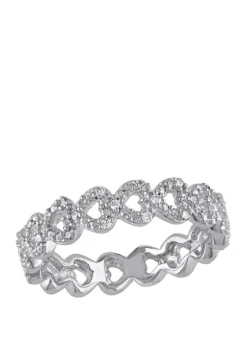 Best deal ✔️ Diamond Accent Heart Link Ring in Sterling Silver by Belk & Co. 😍