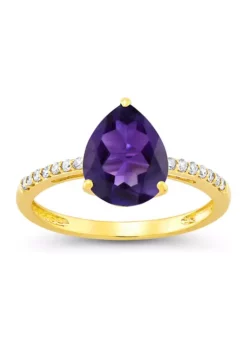 Best reviews of 🔔 1/9 ct. t.w. Diamond and 2.8 ct. t.w. Amethyst Ring in 10K Yellow Gold by Belk & Co. 🎁