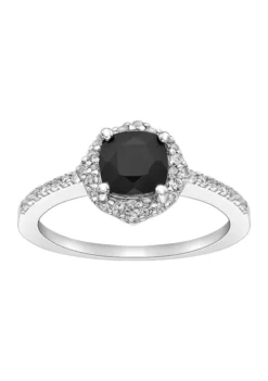 Deals ✔️ 3/4 ct. t.w. Black Onyx and 1/3 ct. t.w. White Topaz Ring in Sterling Silver by Belk & Co. 🌟