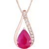 Top 10 🎁 3/4 ct. t.w. Ruby and 1/10 ct. t.w. Diamond Necklace by Belk & Co. 😍