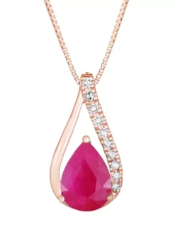 Top 10 🎁 3/4 ct. t.w. Ruby and 1/10 ct. t.w. Diamond Necklace by Belk & Co. 😍