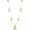 Best reviews of 🥰 Dangle Medal, Cross, and Beads Necklace in 10K Yellow Gold by Belk & Co. ⌛