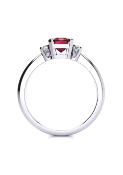 Wholesale ✨ 2 1/2cttw Octagon Shape Garnet and Diamond Ring In Sterling Silver by Belk & Co. ⌛ -DealsBelk & Co. Store Belk 17384