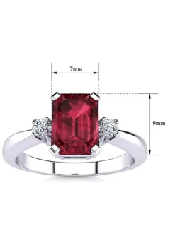 Wholesale ✨ 2 1/2cttw Octagon Shape Garnet and Diamond Ring In Sterling Silver by Belk & Co. ⌛ -DealsBelk & Co. Store Belk 17385