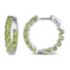 Hot Sale ⌛ 3.8 ct. t.w. Peridot Inside Outside Hoop Earrings In Sterling Silver by Belk & Co. ⌛