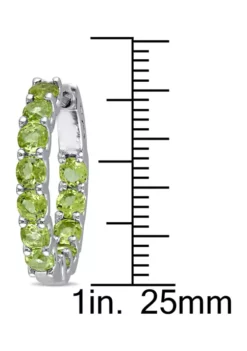 Hot Sale ⌛ 3.8 ct. t.w. Peridot Inside Outside Hoop Earrings In Sterling Silver by Belk & Co. ⌛ -DealsBelk & Co. Store Belk 17388