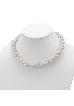 Best reviews of ❤️ Sterling Silver Rhodium 6-7mm Freshwater Cultured Pearl/Glass Bead Twisted Necklace by Belk & Co. 🔥 -DealsBelk & Co. Store Belk 17393