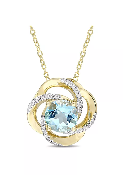 Best Pirce โ๏ธ 2.57 ct. t.g.w. Sky Blue Topaz and White Topaz Pendant with Chain in Yellow Plated Sterling Silver by Belk & Co. ๐ 5 Best Pirce โ๏ธ 2.57 ct. t.g.w. Sky Blue Topaz and White Topaz Pendant with Chain in Yellow Plated Sterling Silver by Belk & Co. ๐ - Image 5