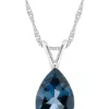 Budget 😍 Sterling Silver 12x8mm Pear Shape London Blue Topaz Pendant Necklace by Belk & Co. 🎉