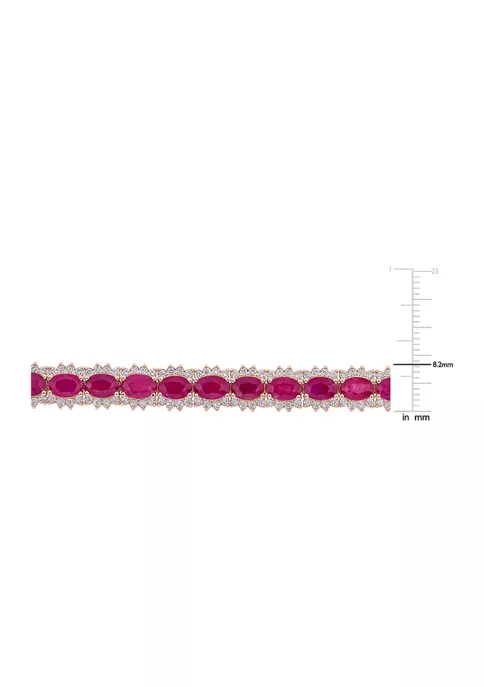 Discount 👍 16.8 ct. t.w. Ruby and 2.25 ct. t.w. Diamond Tennis Bracelet in 14k Rose Gold by Belk & Co. 🎉 2 Discount 👍 16.8 ct. t.w. Ruby and 2.25 ct. t.w. Diamond Tennis Bracelet in 14k Rose Gold by Belk & Co. 🎉 - Image 2